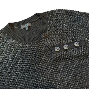 Rag & Bone Black Metallic Sparkle Knit Crewneck Sweater Women Size XS Heavy